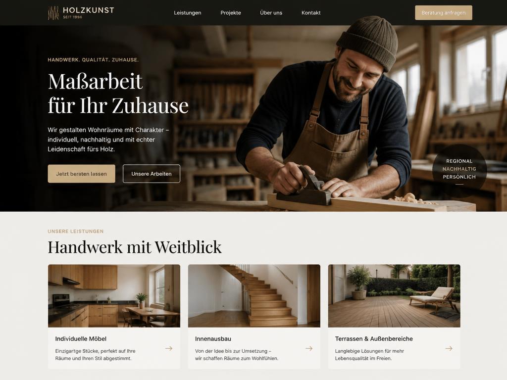 Vorschau eines modernen Website-Entwurfs